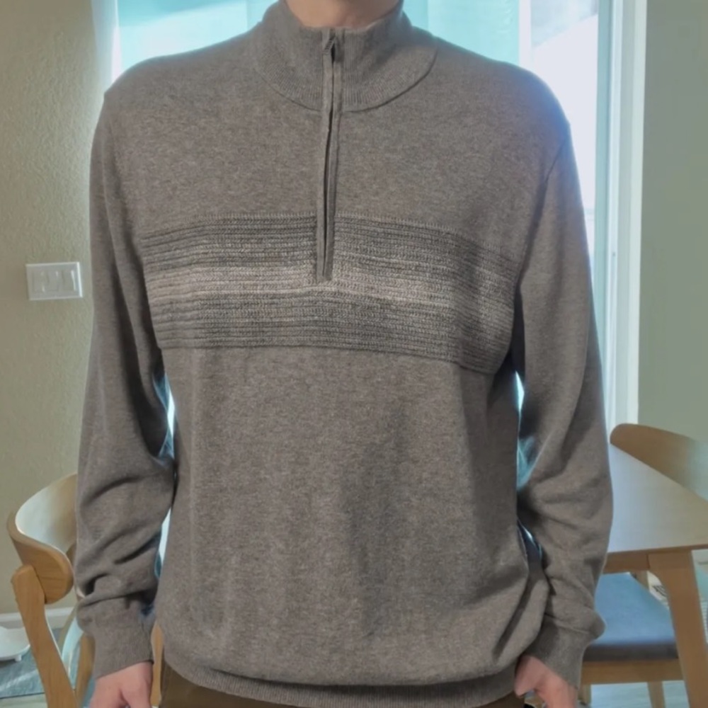 Calvin Klein Grey Quarter Zip Sweater